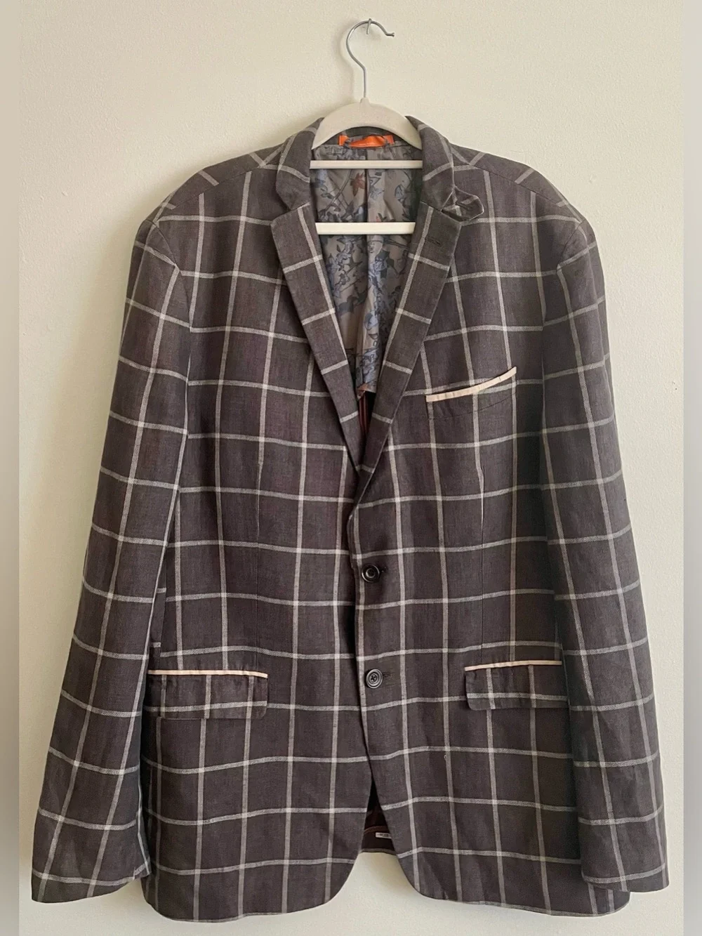 🪶 TALLIA Checked Gray Windowpane Men's Blazer 🪶